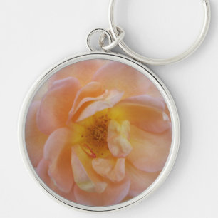 Peach-Coloured Rose Key Ring
