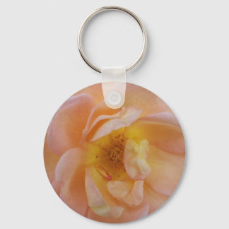 Peach-Coloured Rose Magnet Key Ring