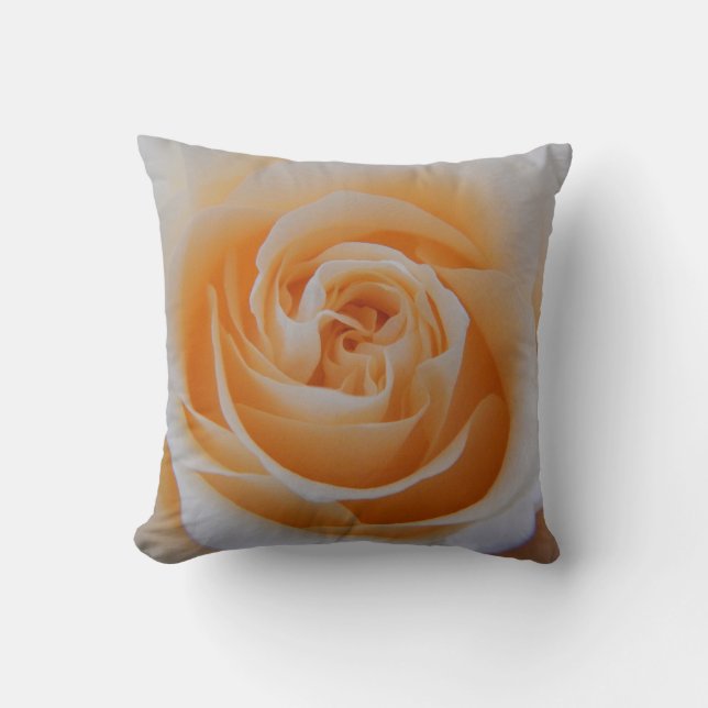 Peach Coloured Rose Pillow (Front)