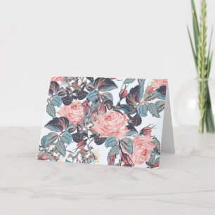 peach coloured roses birthday card