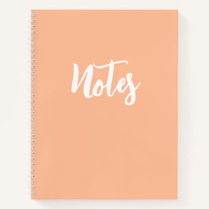 Peach Coloured with Heart Spiral Notebook