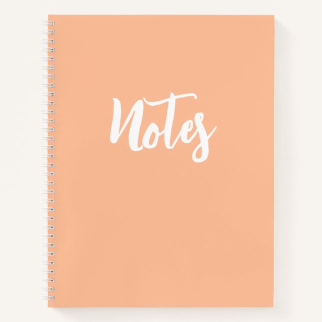 Peach Coloured with Heart Spiral Notebook (Front)