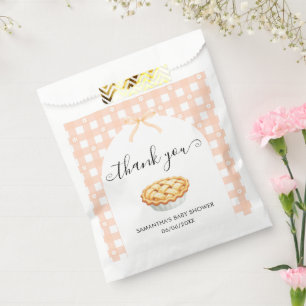 Peach Coquette Pie Baby Shower Thank You Favour Bags