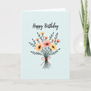Peach Coral Birthday Card