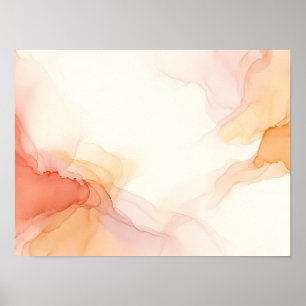Peach Coral Fluid Diffusion Abstract Poster