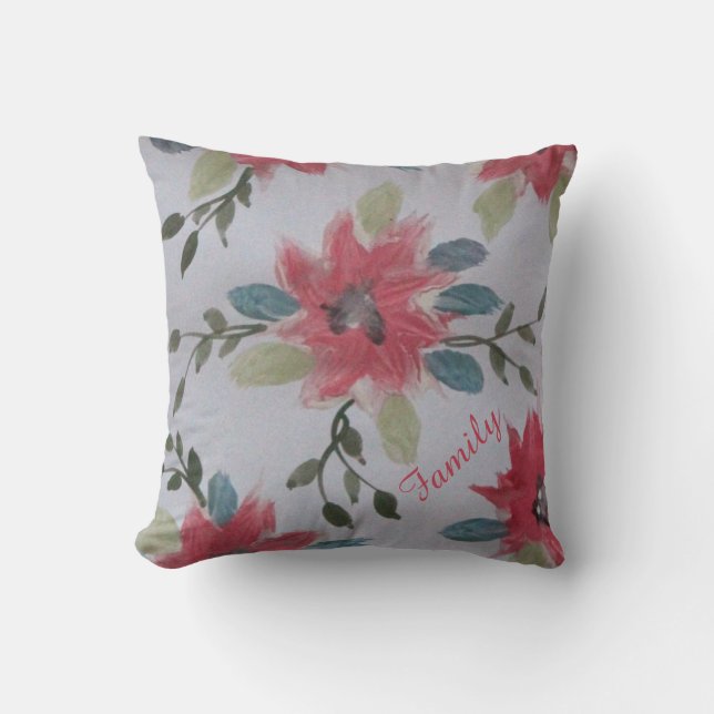 Peach coral pillow - personalise (Front)