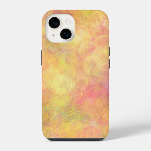 Peach, Coral, Yellow Abstract Bubbles iPhone 14 Case