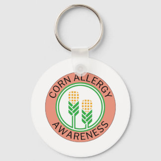 Peach Corn Allergy Awareness Logo Key Ring