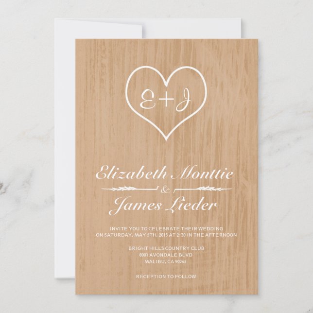 Peach Country Wedding Invitations (Front)
