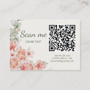 Peach Cream and Sage Green Romantic Floral Garden Enclosure Card