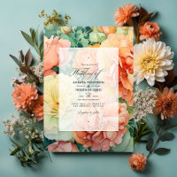 Peach, Cream, and Seafoam Green Floral Wedding