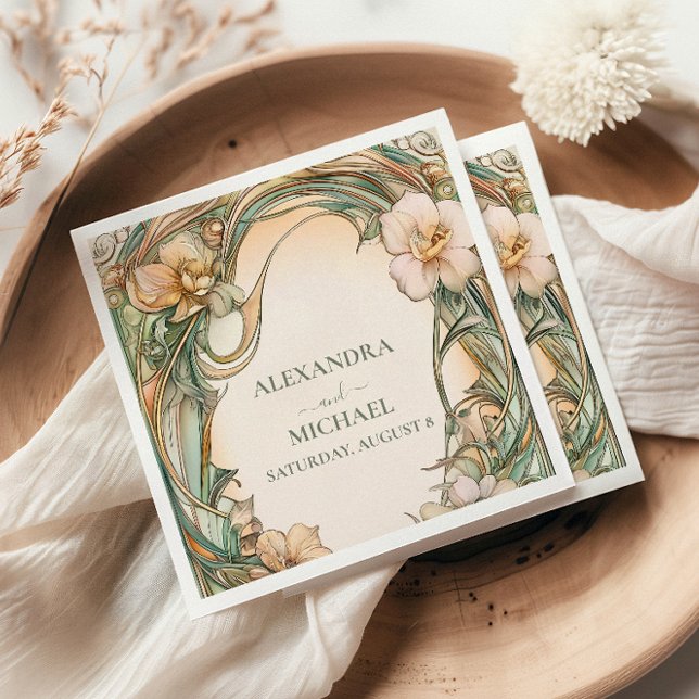 Peach Cream Bloom wedding Napkin (Creator Uploaded)