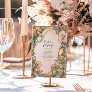 Peach Cream Bloom wedding Table Number