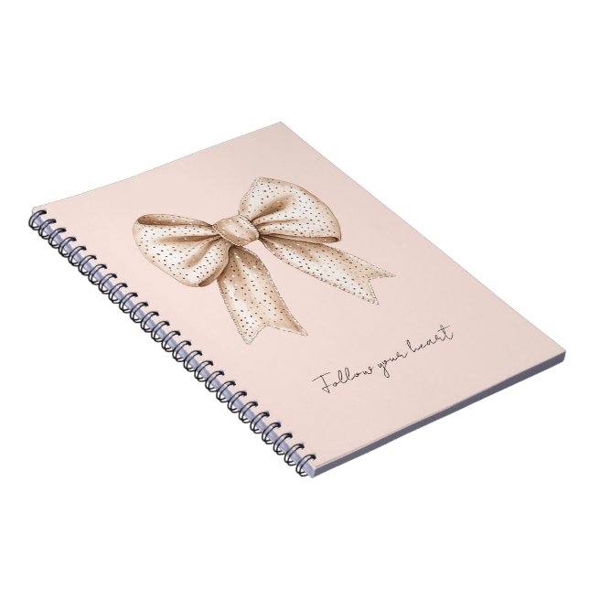 Peach Cream Bow Notebook (Right Side)