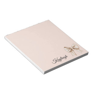 Peach Cream Bow Notepad