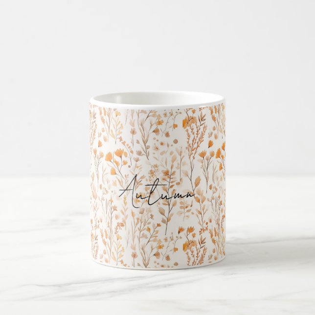 Peach Cream Flowers Coffee Mug (Center)