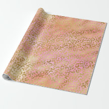 Peach Cream Pink Yellow Gold Leopard Print Tie Dye