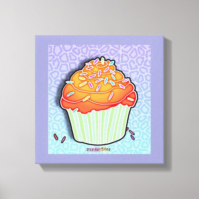 Peach Cupcake Gallery Wrapped Canvas (Front)