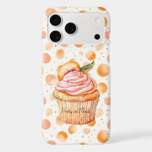 Peach Cupcake Whimsical Dots