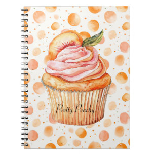 Peach Cupcake Whimsical Dots Notebook