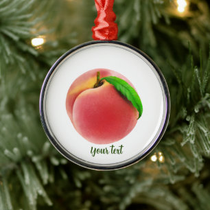 Peach Customize both sides Hand-painted Design Metal Tree Decoration