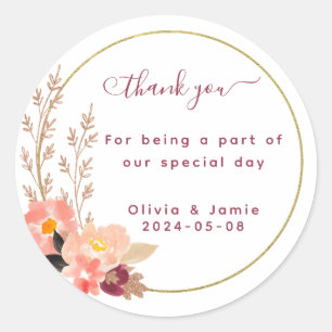 Peach Cute Round Sticker