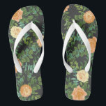 Peach Dark Grey Wedding Roses Floral Jandals<br><div class="desc">Beautiful modern floral peach roses on charcoal dark grey,  a pretty and elegant look for a sophisticated spring or summer garden wedding.</div>