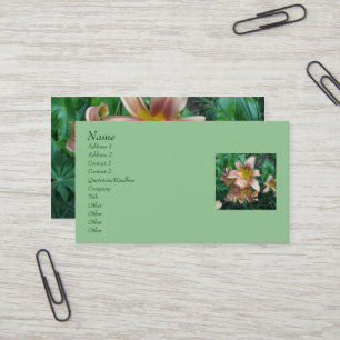 Peach Daylily Business Cards
