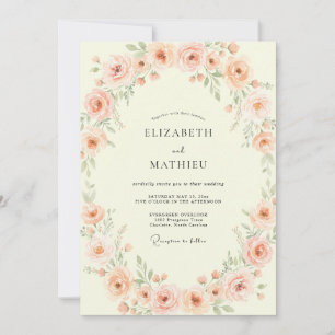 Peach Delicate Summer Wedding Invitation