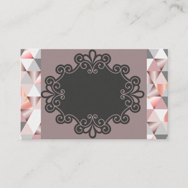 Peach Diamond Retro Business Cards (Front)