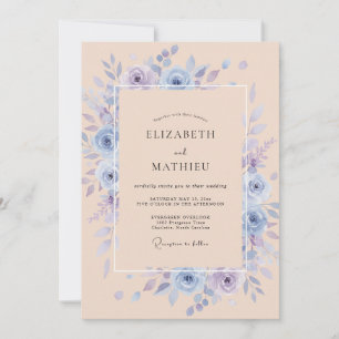 Peach Distinguished Springtime Wedding Invitation