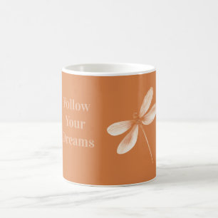 Peach Dreams Dragonfly Coffee Mug