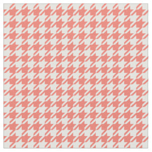 Peach Echo & White Houndstooth Fabric