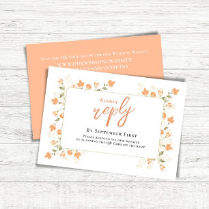 Peach Elegant Wedding Reply Custom RSVP Card