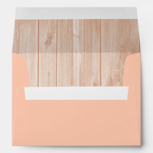 Peach Envelope, Peach Wood Liner Envelope