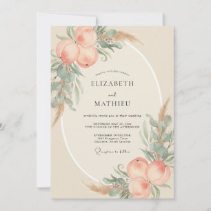 Peach Ethereal Bohemian Wedding Invitation