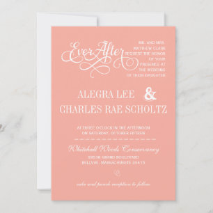 Peach EverAfter Chalkboard Invitation