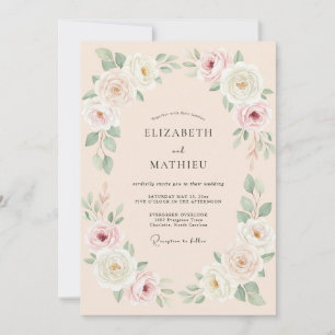 Peach Exuberant Summer Wedding Invitation