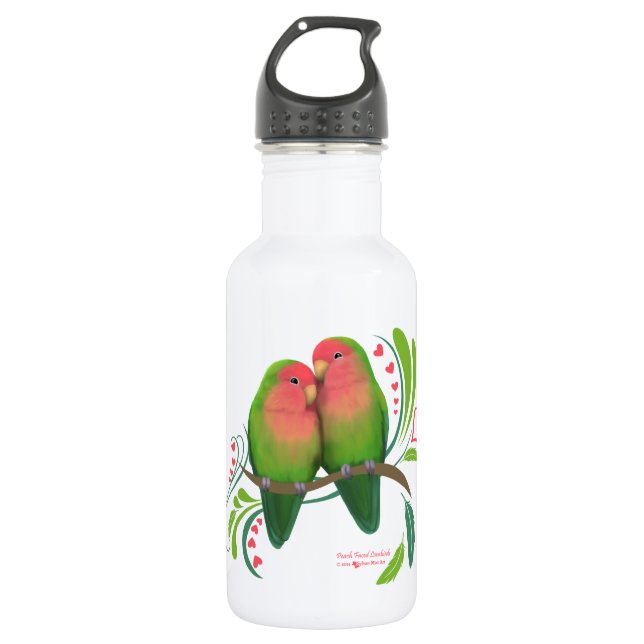 Peach Faced Love Birds 532 Ml Water Bottle (Front)