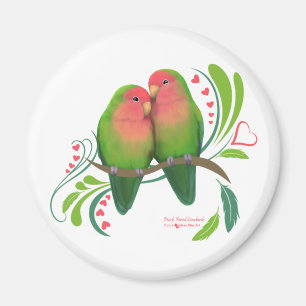 Peach Faced Love Birds Magnet
