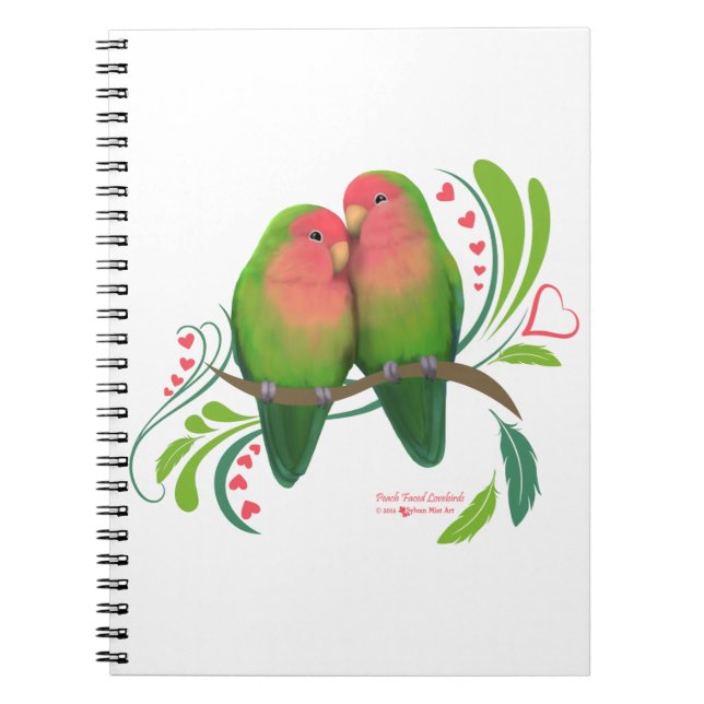 Peach Faced Love Birds Notebook (Front)