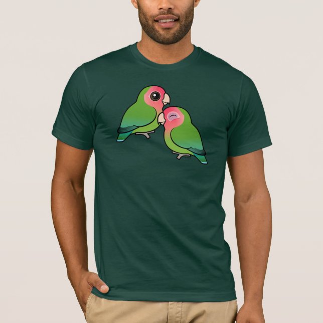 Peach-faced Lovebird Adorable Pair T-Shirt (Front)