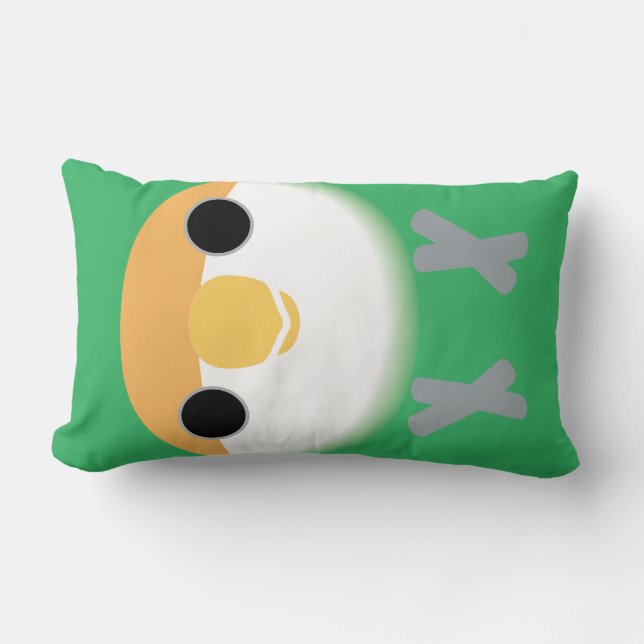 "Peach-faced Lovebird (Seagreen) Lumbar Cushion (Front)