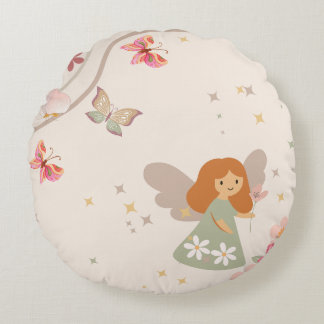Peach Fairy Round Cushion