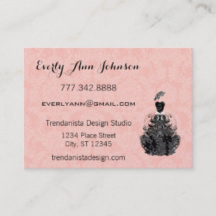 Peach Fashion Vintage Girl Retro Fashion Dress Hat Business Card