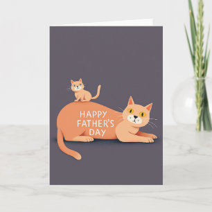 Peach Feline Fathers Day Card
