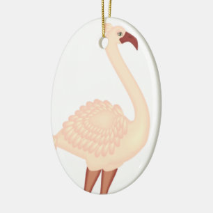 Peach Flamingo Ceramic Tree Decoration