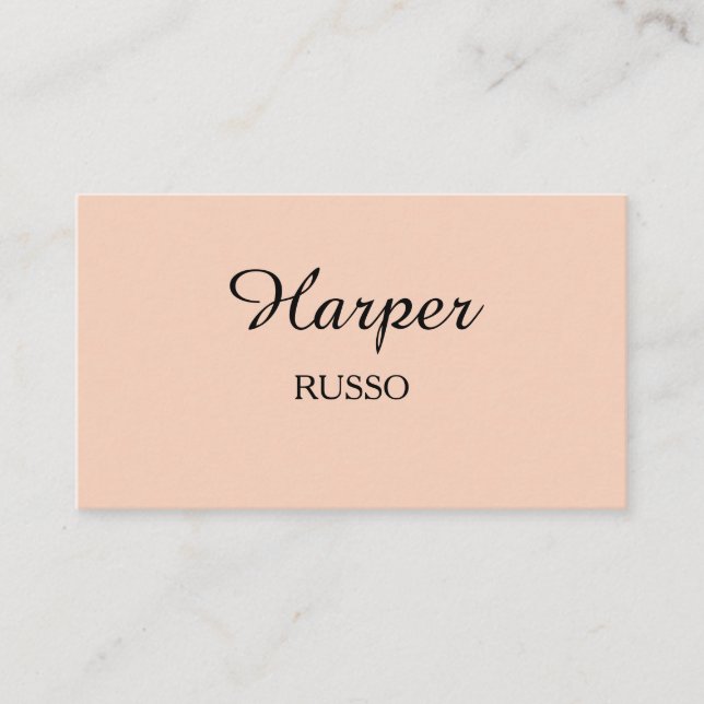 Peach Flan Modern Simple Business Card (Front)