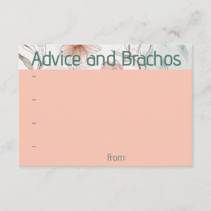 Peach floral advice Card