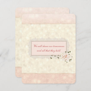 Peach Floral and Lace Wedding Invitation